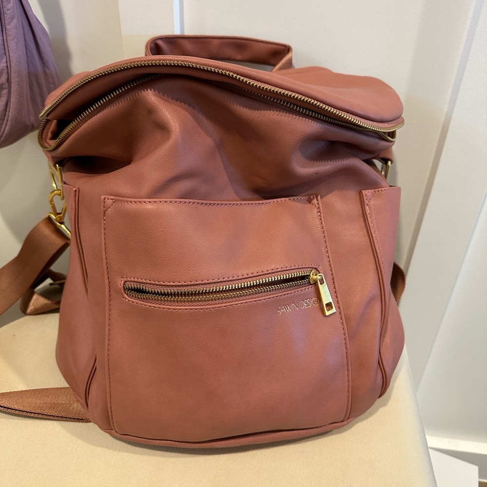 Pink mauve large diaper bag